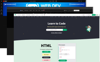 Browsers op elkaar gestapelt
